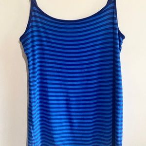 Loft Adjustable Spaghetti Strap Tank Top, Blue/Navy Stripe, Small